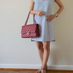 Madewell Blue and White Striped Vacances shift dress